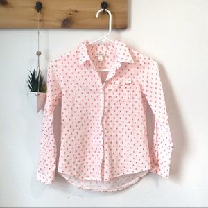 Cat & Jack Button Down Shirt Girl’s Size 10 Orange White